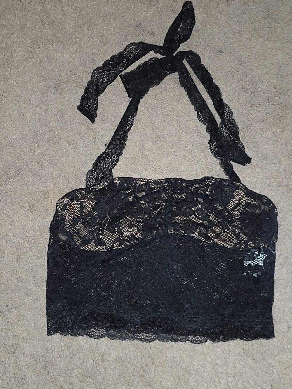 SHEIN Black Lace Bralette with Nude Lining